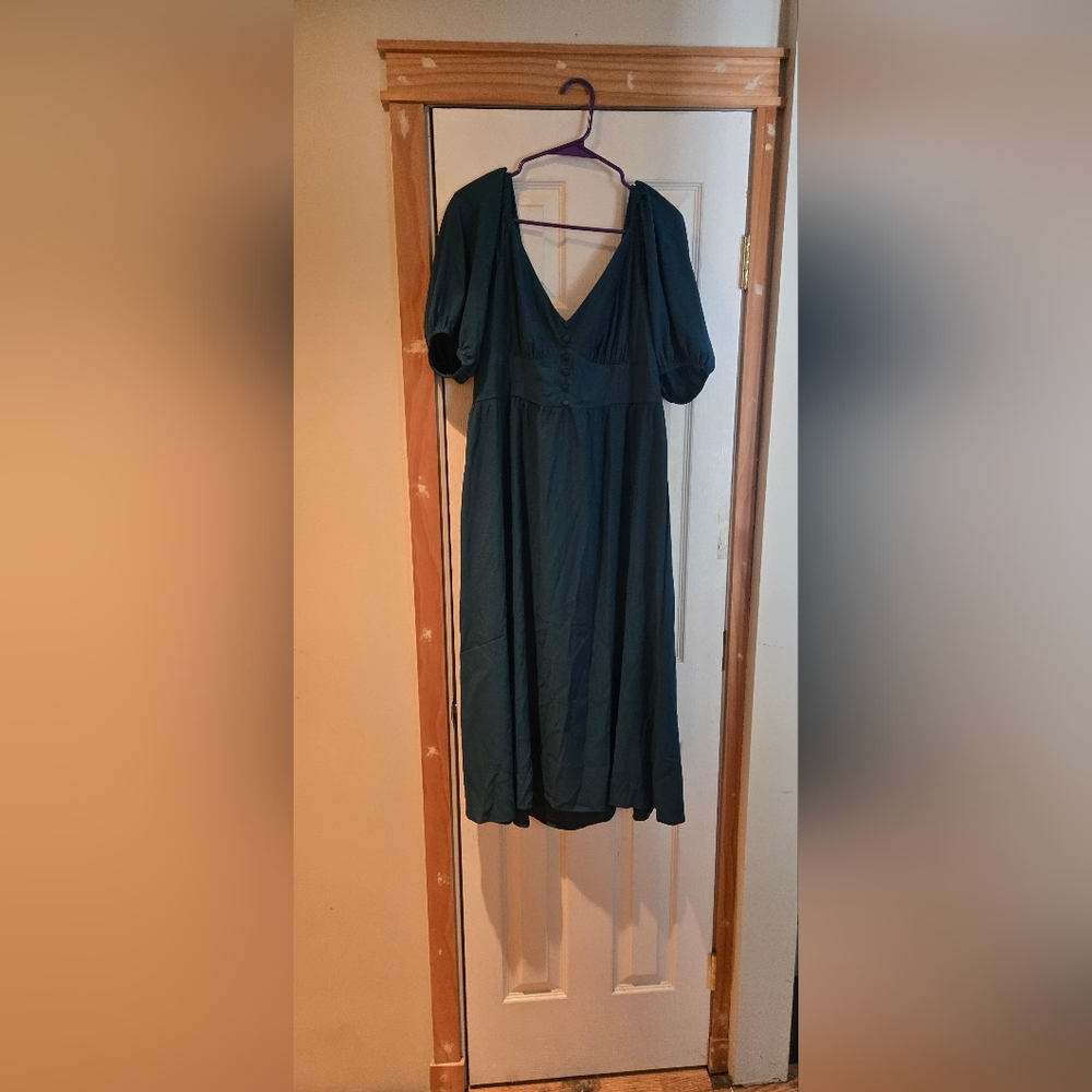 NWT Vintage style Dapper Day Dress sz Large Dark Green